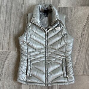 The North Face Metallic Gray Puffer Vest